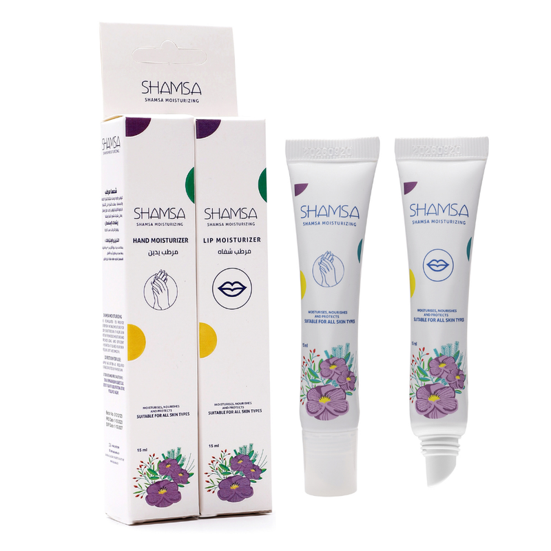 Shamsa Lip and Rose Hand Moisturizer Pack Cream 2 x 15 ml