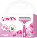 Intuition Quattro Razors 4-Piece Set, Four Blades, Aloe Vera & Vitamin E Moisturizing Ribbon
