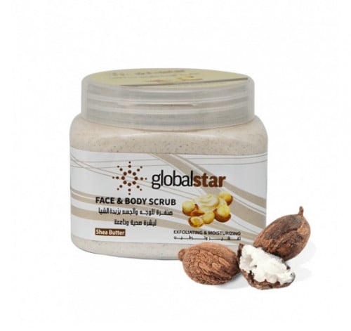 Global Star Shea Butter Face and Body Scrub Exfoliating Formula 500ml