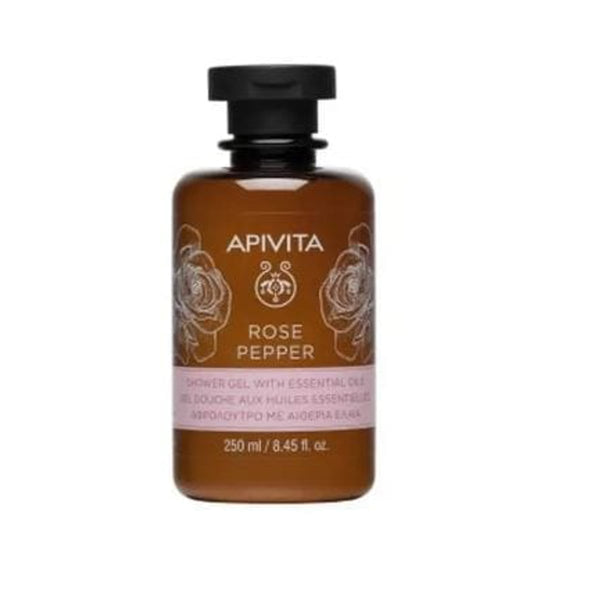 Apivita Rose & Pepper Shower Gel Essential Oils 250ml
