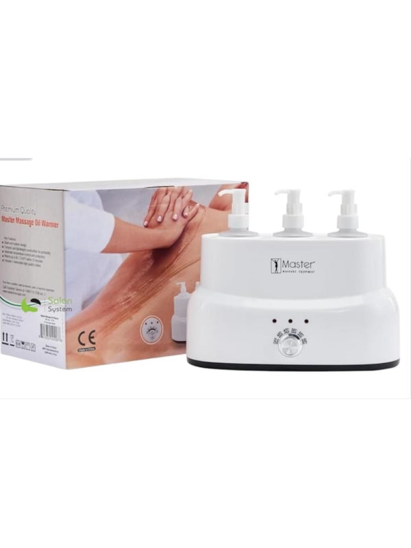 Salon System Massage Oil Warmer, Adjustable 4060C, 3 Pump Bottles