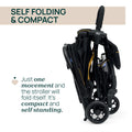 Chicco Glee Self-Folding Stroller Black, Adjustable Seat, UV50+ Canopy, Birth to 22 kg