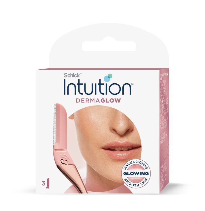 Intuition Derma Glow Face Razor Refills with Micro-Guards, 3 Pieces