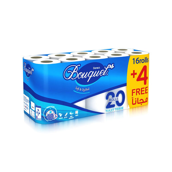 Sanita Bouquet Soft & Quilted Toilet Tissue, Fiber Active Technology