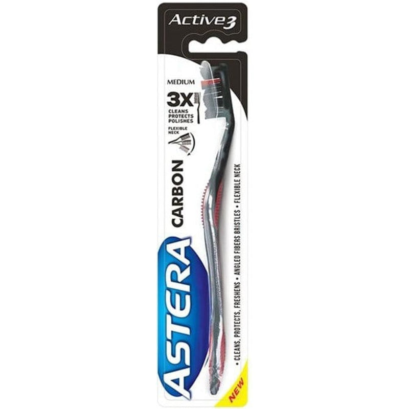ASTERA Active 3 Carbon Toothbrush Medium Bristles
