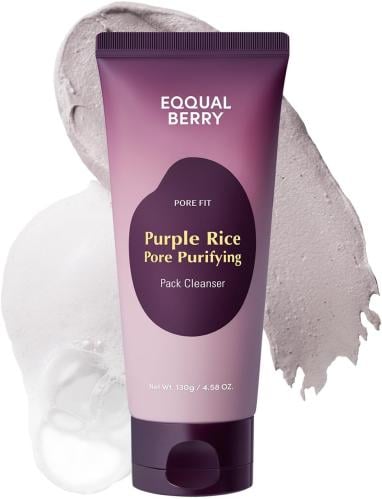 Eqqualberry Pore Fit Purple Rice Pack Cleanser, Hydrating Facial Cleanser, 130 g