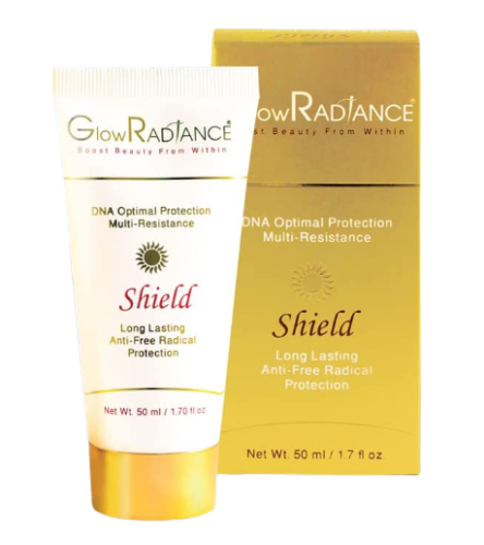 Sunscreen Glow Radiance Shield Lightweight Hydrating UV Protection