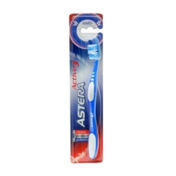 ASTERA Active 3 Toothbrush Hard Bristles Triple Cleaning System