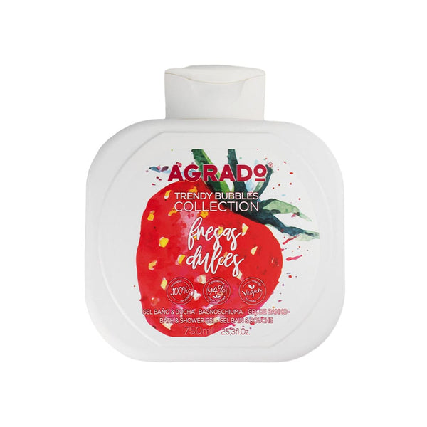 Agrado Strawberry Shower Gel Fruity Fragrance Moisturizing Formula 750 ml