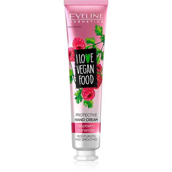 Eveline Vegan Food Protective Hand Cream Raspberry & Coriander Panthenol 50ml