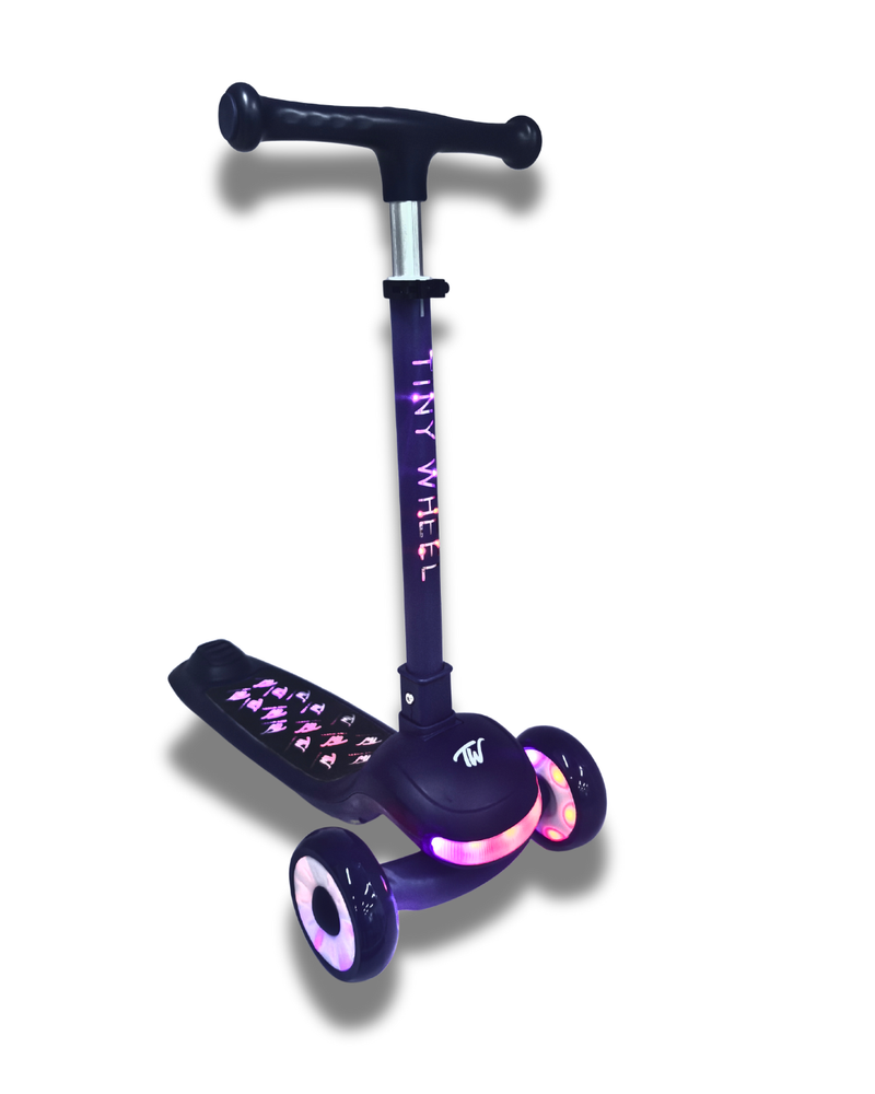 Tinywheel Light Up 3-Wheel Kick Scooter Self-Balancing Blue Purple
