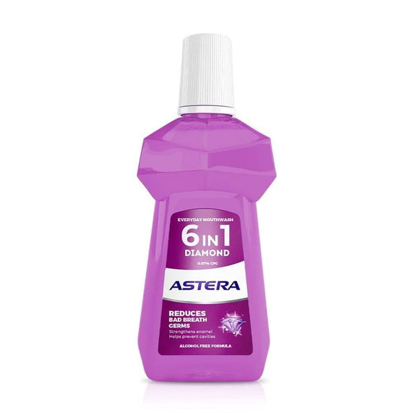 Astera Diamond 6-in-1 Alcohol-Free Fluoride Mouthwash 500 ml