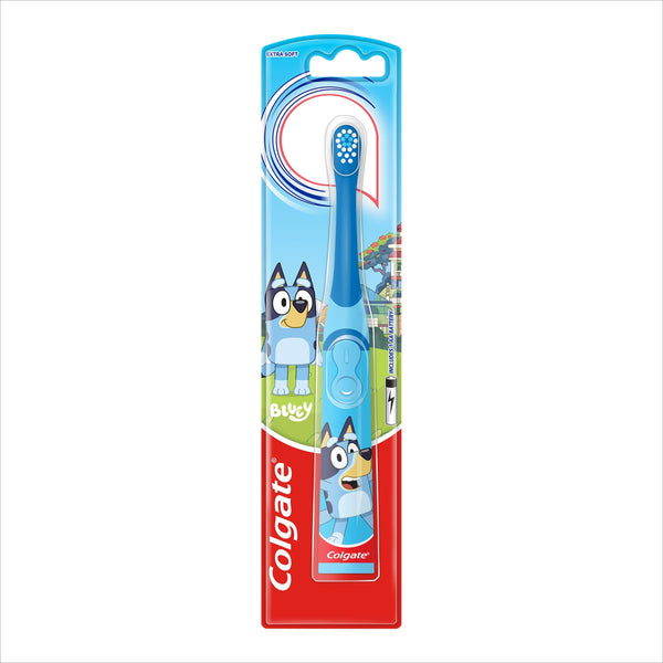 Colgate Kids Bluey Battery Toothbrush Extra Soft Bristles Small Vibrating Head