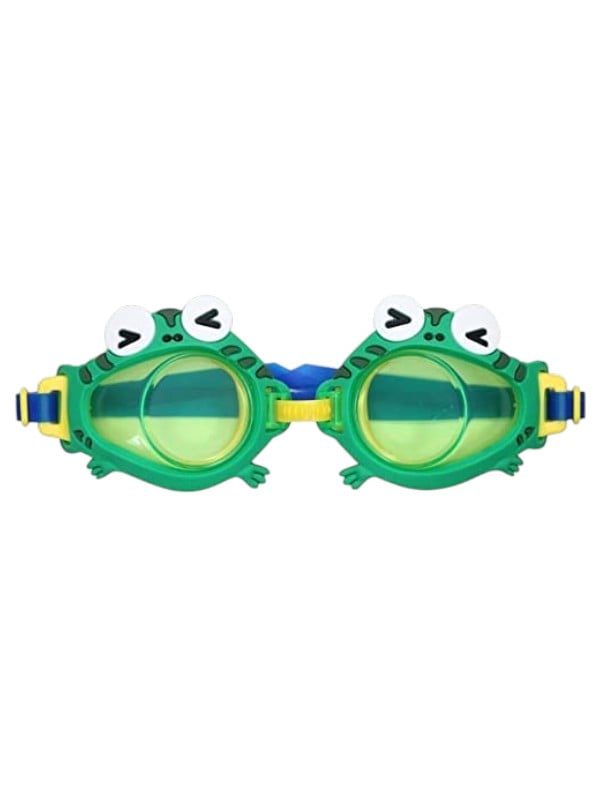 Children's Frog Swimming Goggles Adjustable Straps Clear Lenses Assorted Colors, Ages 3+