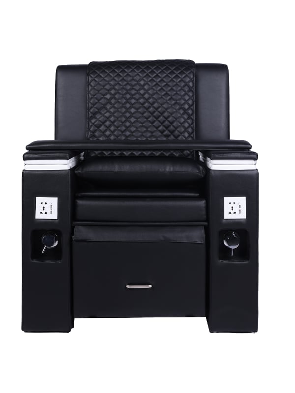 Salon System BDAR3002 Massage Chair with Retractable Jacuzzi Basin, Remote Control, Black