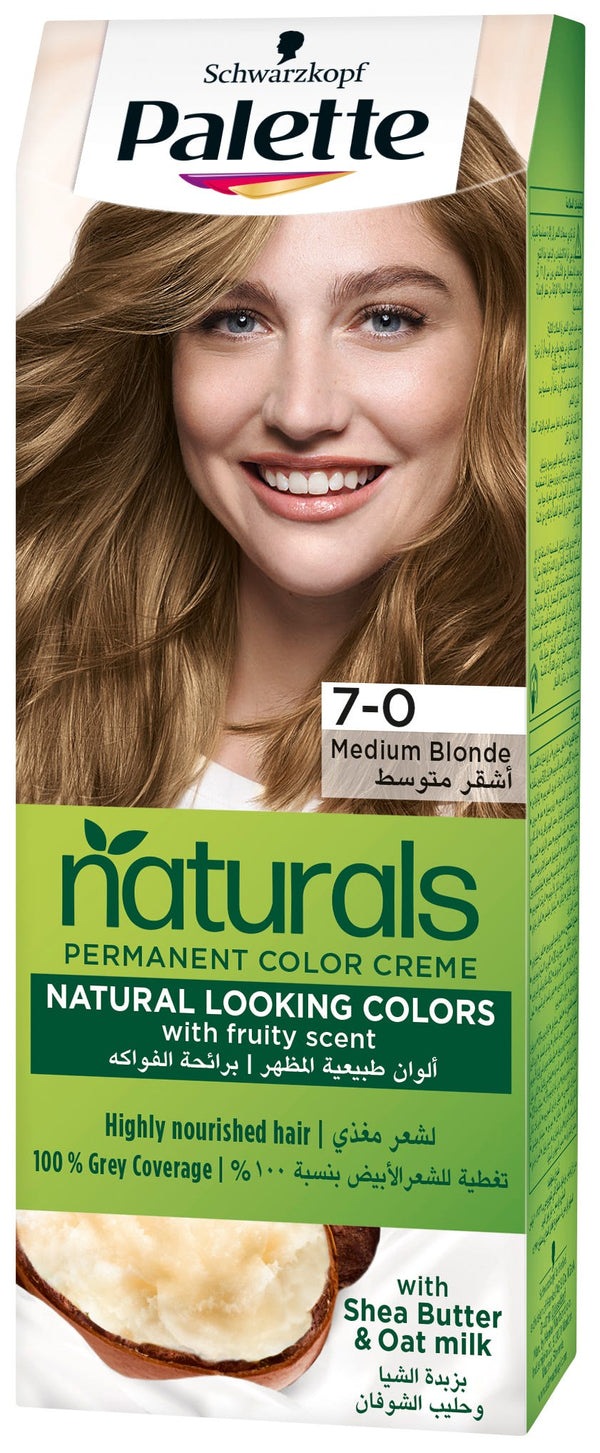 Palette Permanent Naturals Hair Colour Creme 7-0 Medium Blonde