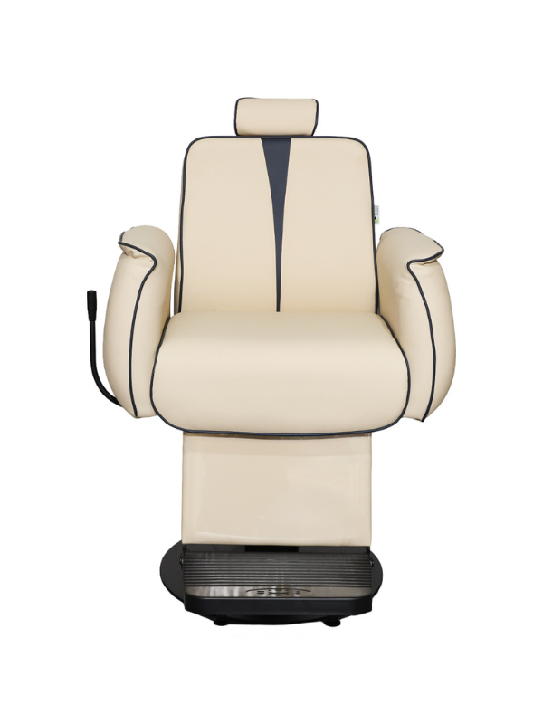 System Salon BX15 Women's Haircut and Makeup Chair Hydraulic Beige and Dark Blue