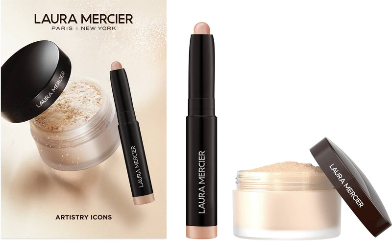 Laura Mercier Artistry Icons Translucent Setting Powder and Caviar Stick Eye Shadow Set, Rosegold