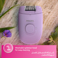 Philips Corded Epilator BRE237/00 with 3 Accessories, Cleansing Brush and Washable Head