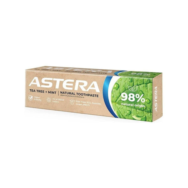 Astera Natural Toothpaste Tea Tree Mint 98% Natural Origin Vegan 75 ml