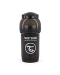 Twistshake Anti-Colic 180ml Black Baby Feeding Bottle with Powder Container and Mixing Net