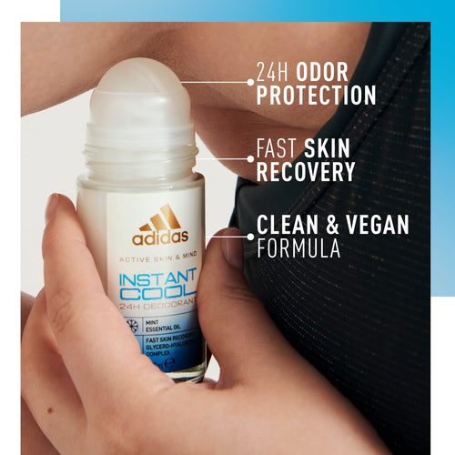 Adidas Active Skin & Mind Instant Cool Roll-On Deodorant Mint Essential Oil 50 ml