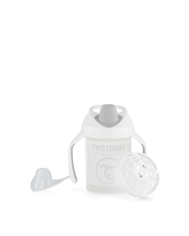 Twistshake Mini Cup Soft-Spout Sippy Cup with Fruit Mixer White 230ml 4+ Months