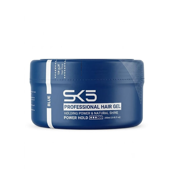 SK5 Professional Power Hold Hair Gel Strong Hold Natural Shine Blue 250ml