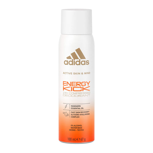 Adidas Active Skin And Mind Energy Kick Deodorant Spray, Alcohol-Free, 100 ml