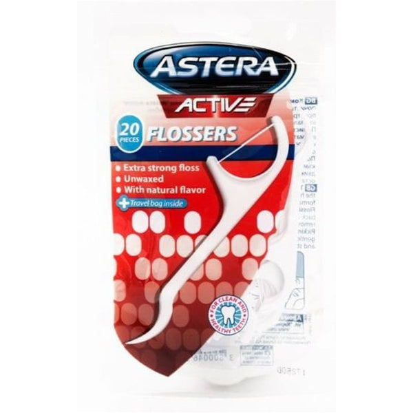 Astera Active+ Interdental Flossers Floss Picks 20 Pieces