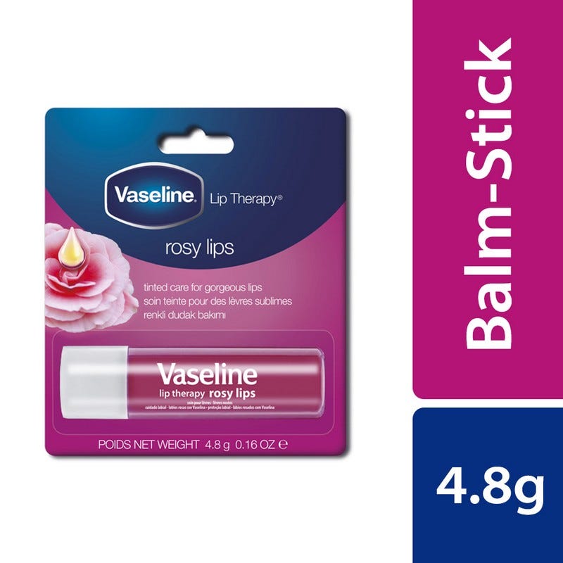 Vaseline Lip Therapy Stick Rosy Lips Lip Balm Sweet Almond & Rose Oil 4.8g