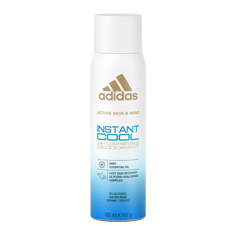 Adidas Active Skin & Mind Instant Cool Deodorant Spray, Alcohol-Free, 100 ml