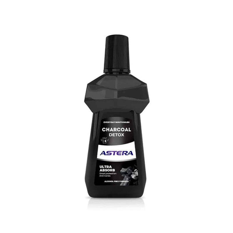 Astera Charcoal Mouthwash with Activated Charcoal and Sodium Fluoride, 300 ml