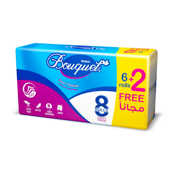 Sanita Bouquet Super Premium Toilet Tissue 3-Ply Soft Absorbent