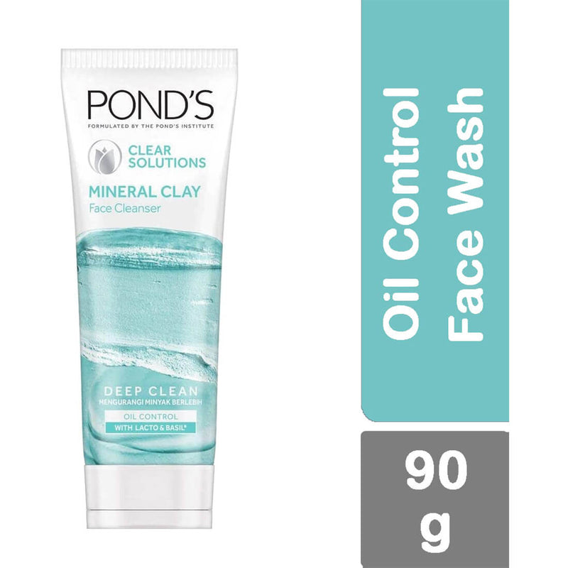 Pond's Clear Solutions Mineral Face Cleanser Liquid Foam with Lacto, Basil Extract and Salicylic Acid 90 g