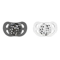 Twistshake Pacifiers Silicone Orthodontic Shape Black and White, 2 Pieces, 0-6 Months