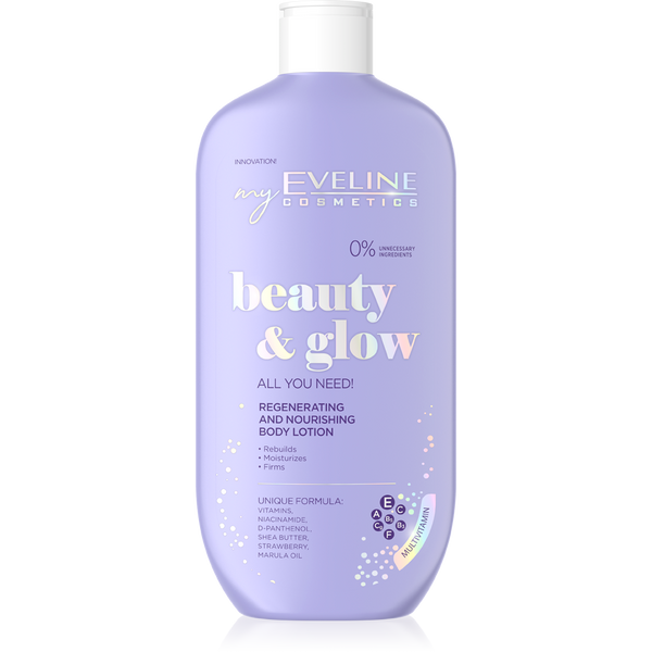 Eveline Beauty & Glow Regenerate & Nourish Body Lotion Vitamins Shea Butter Marula Oil 350ml