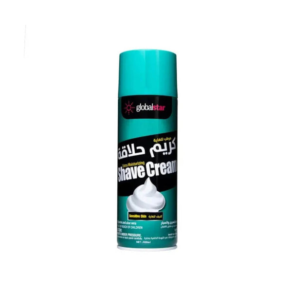 Global Star Extra Moisturizing Shaving Cream Aloe Vera Glycerin Face & Body 400 ml