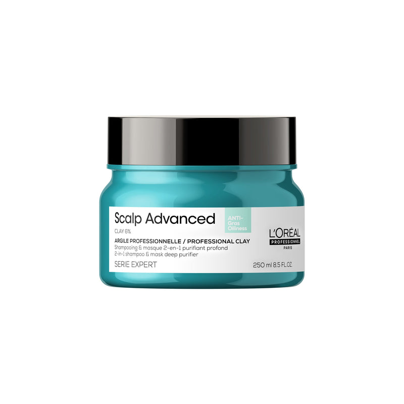 LOreal Professionnel Scalp Advanced Anti-Oiliness 2-in-1 Clay Shampoo and Mask 250ml