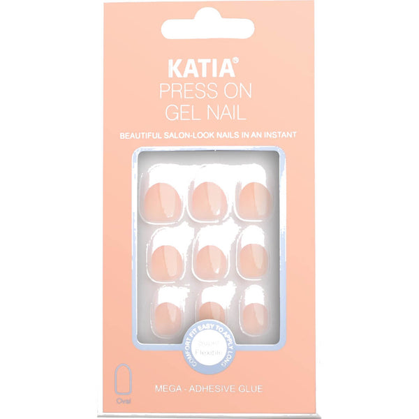 Katia Gorgeous Press On Nails Beige French 29 ABS Plastic with Glue