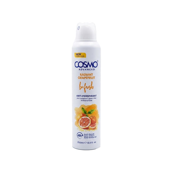 Cosmo Be Fresh Advanced Radiant Grapefruit Antiperspirant Spray 250ml