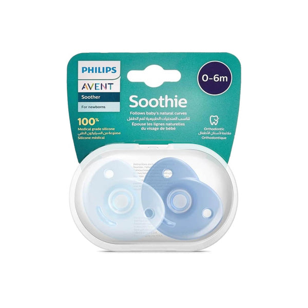 Philips Avent Soothie Newborn Pacifier Soft Silicone Blue 0-6 Months