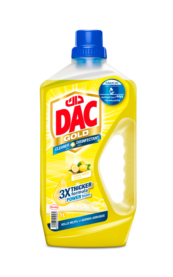Dac Gold Disinfectant Cleaner Liquid 3X Thicker Formula Citrus Burst 1 L