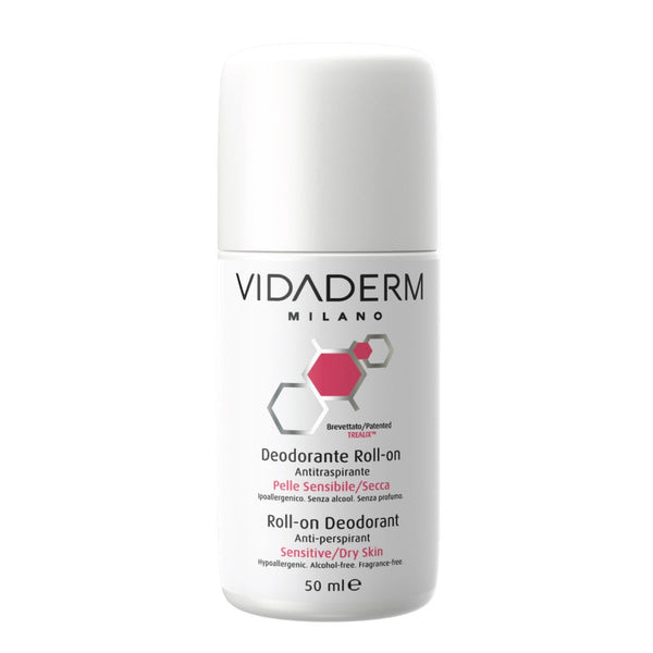 Vidaderm Roll-On Deodorant 50 ml, Long-Lasting Sweat Protection, Hydrating Formula