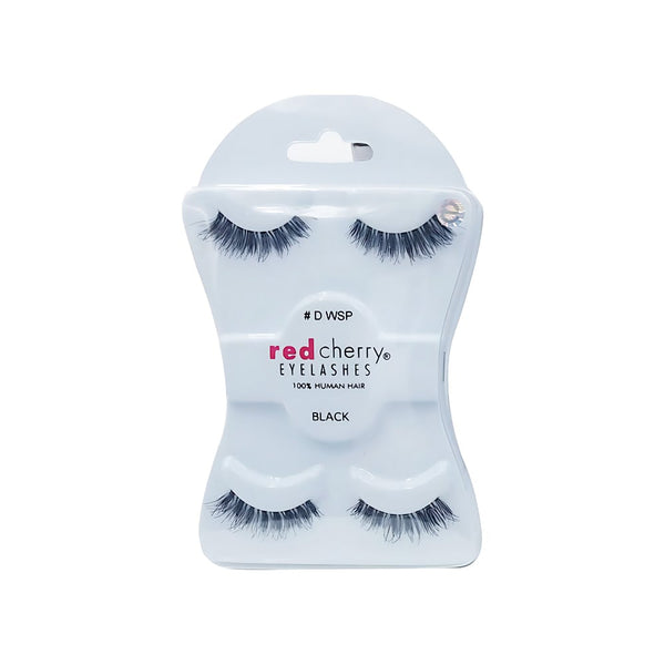 Red Cherry D WSP Black False Eyelashes Natural Human Hair 2 Pairs
