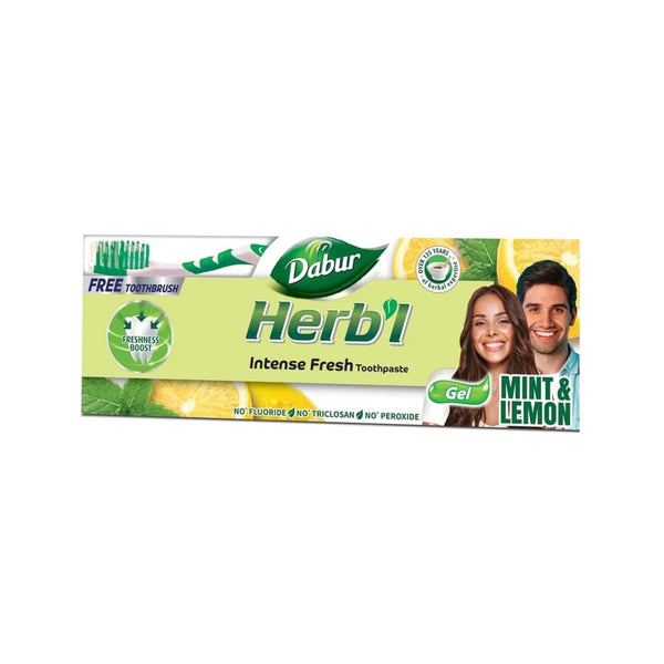 Dabur Green Gel Toothpaste with Brush, Fluoride-Free Oral Care
