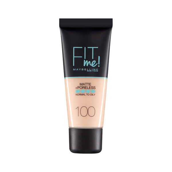 Maybelline New York Fit Me Matte + Poreless Foundation, Oil-Free, 100 Warm Ivory