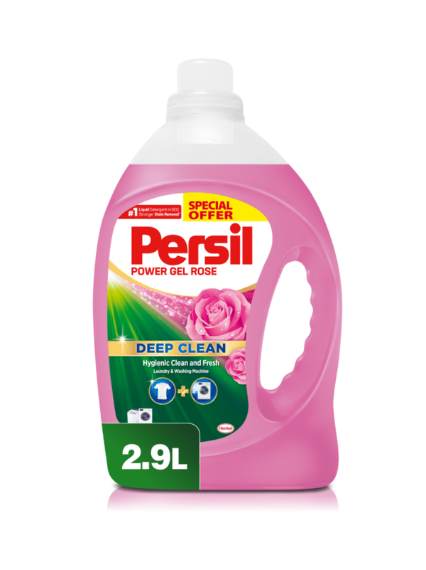 Persil Power Gel Plus Rose Liquid Laundry Detergent, 2.9 L