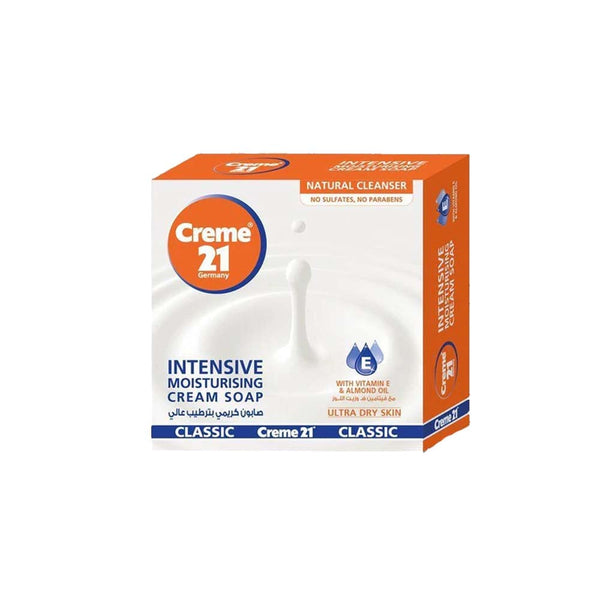 Creme 21 Intensive Moisturizing Cream Soap Vitamin E Almond Oil 125 g