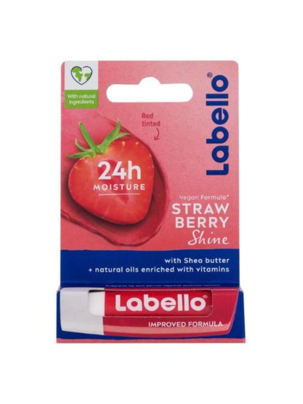 Labello Strawberry Lip Balm Moisturizing Formula Natural Shine 5.5 ml